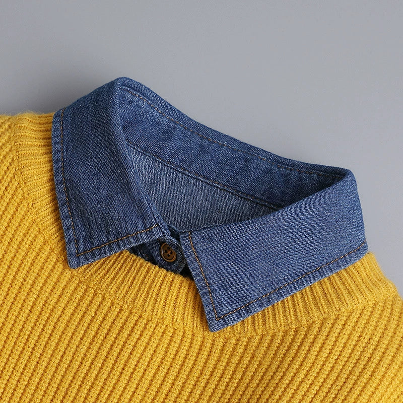 Denim False Collar โ Effortless Style & Layering Essential for Women ๐