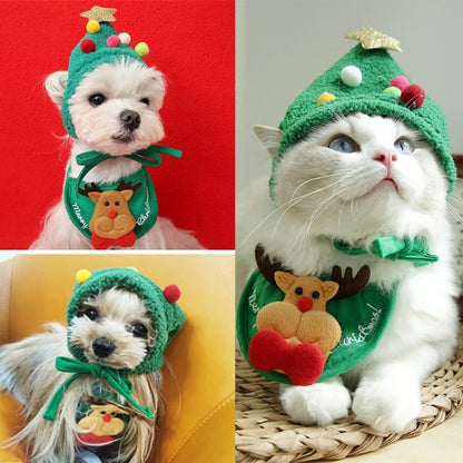 Cute Christmas Hats and Bandanas for Pets