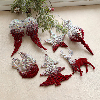 Christmas Creative Pendant Falling Snow Elk Township Nordic Light Luxury Polyfell Decoration