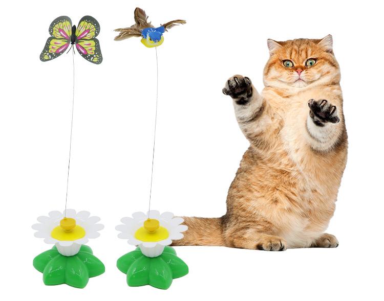 Auto Rotating Cat Teaser 🦋Butterfly & Bird🦜