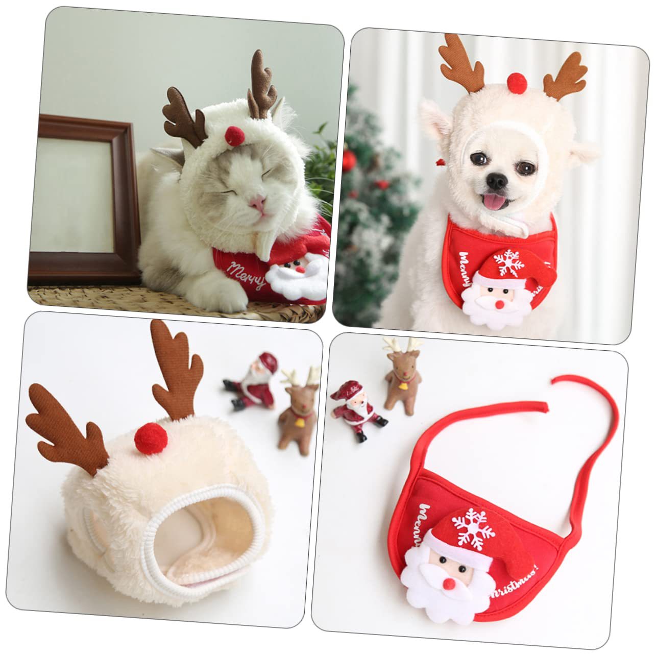 Cute Christmas Hats and Bandanas for Pets