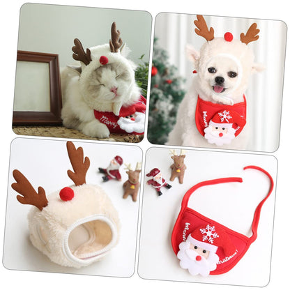 Cute Christmas Hats and Bandanas for Pets